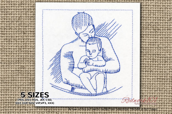 Boy and Father – A Designer’s Review of a Heartfelt Embroidery Design