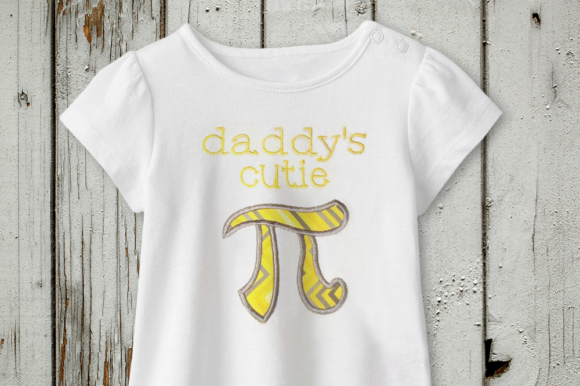 Daddy s Cutie Pi Symbol Applique
