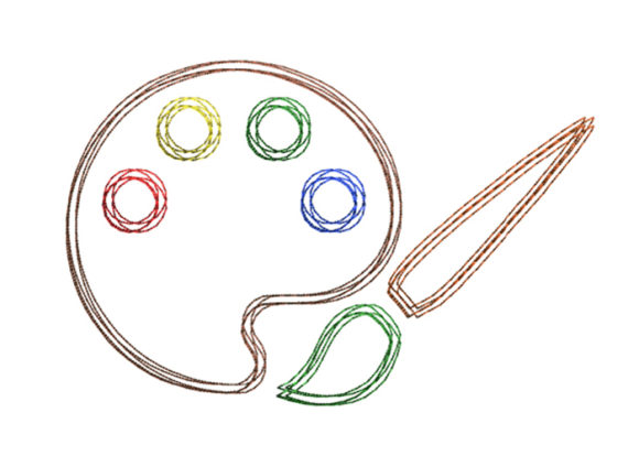 Painting Palette Scribble Stitch Design Review